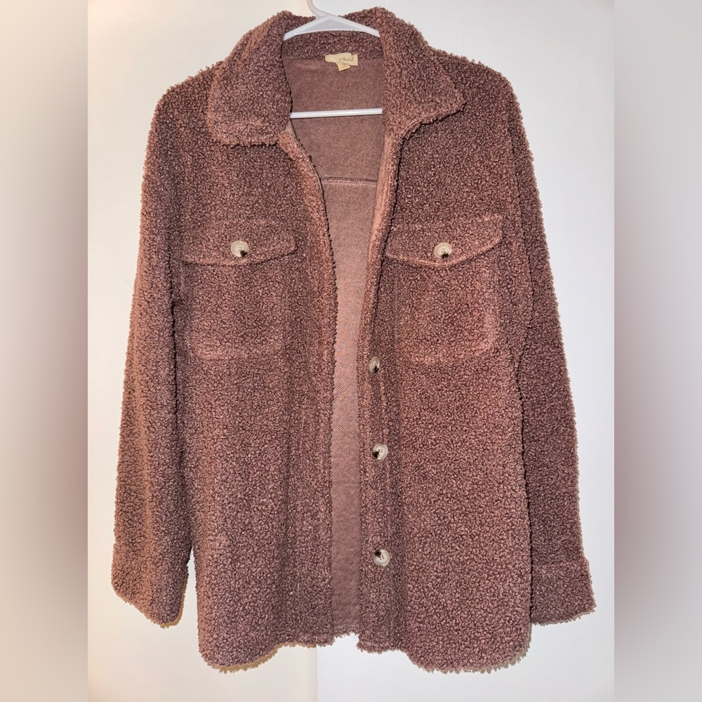 Women's Cozy Dark Lilac Teddy Jacket